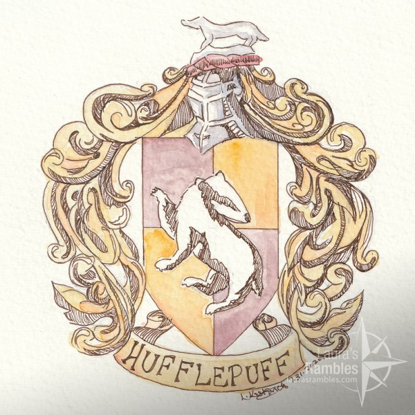 Hufflepuff crest watercolor
